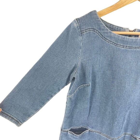 Ann Taylor Loft Women's Soft Denim Mini Shift Dress Size XS - Picture 2 of 11